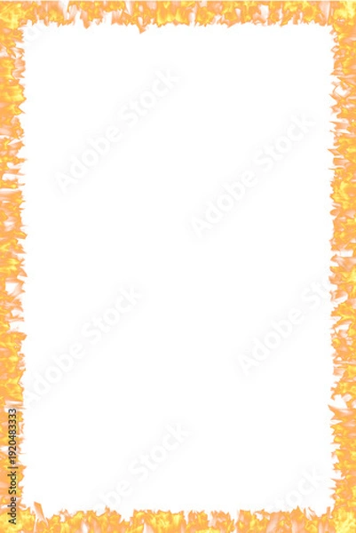 Obraz burning fire flame border frame with transparent background