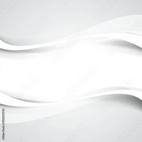 Obraz White abstract wavy background. Vector illustration

