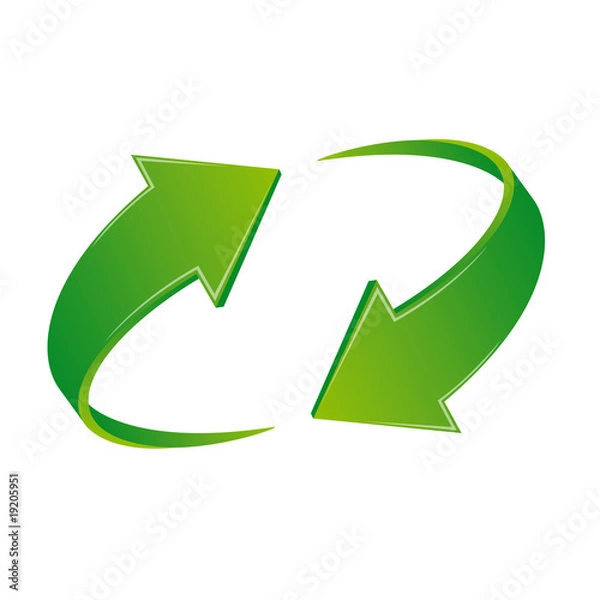 Fototapeta Fleches vert button icone pictogrammes