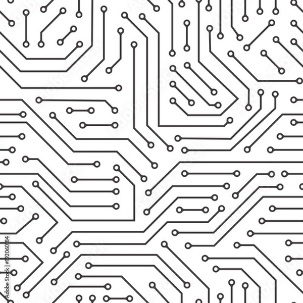 Obraz Wzór technologii cyfrowej. Układ elektroniczny Seamles. Wektor.