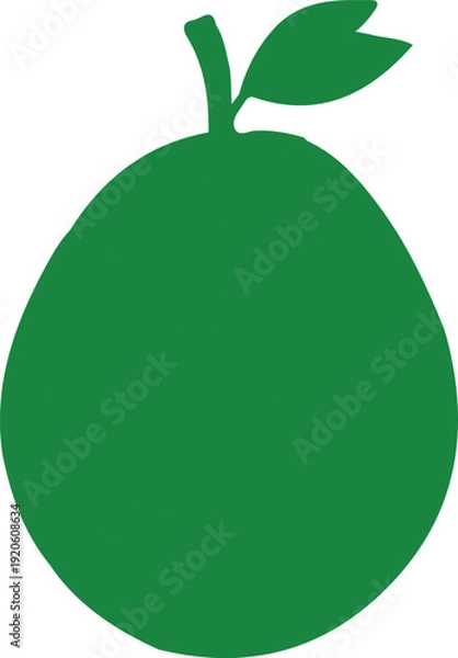 Obraz Green Avocado Fruit Silhouette