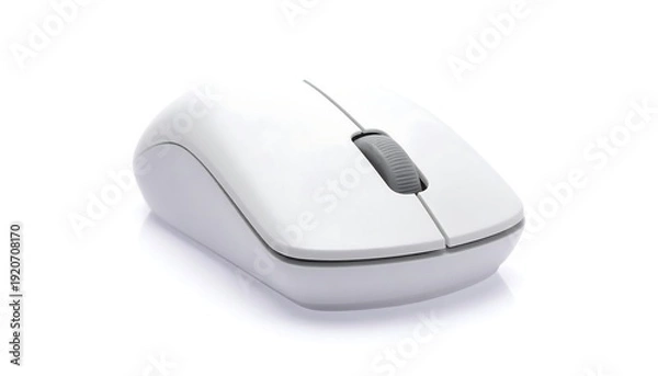 Fototapeta Wireless Mouse on White Background - Precision and Simplicity in Technology.