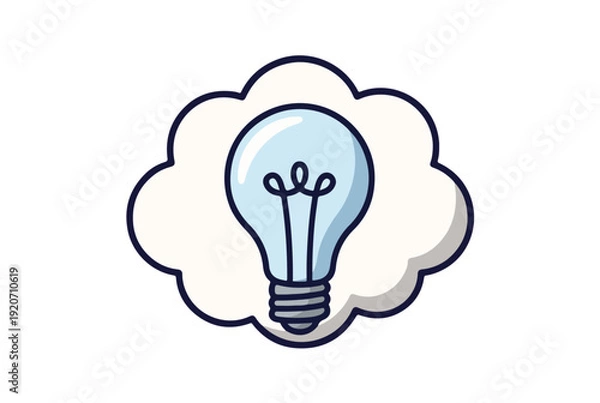 Obraz Cartoon Thought Bubble with Idea