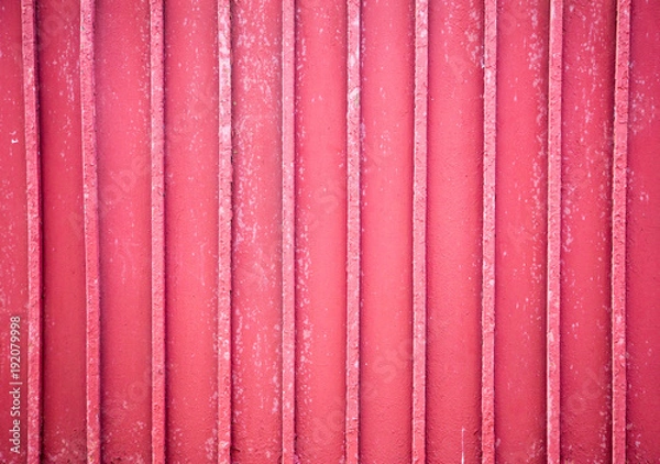 Fototapeta Texture background of red corrugated fence.