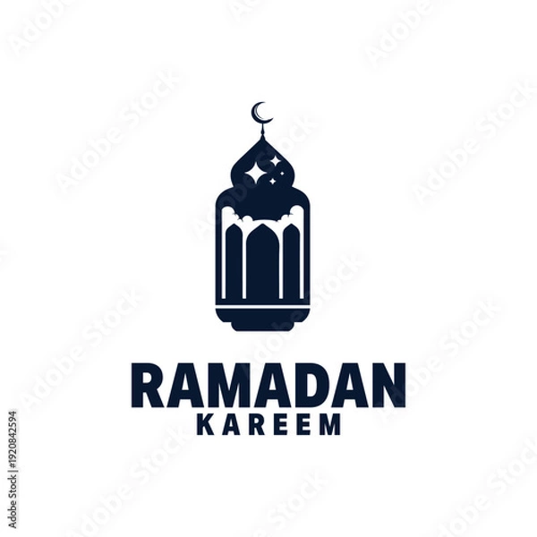 Fototapeta  Islamic lantern logo vector illustration