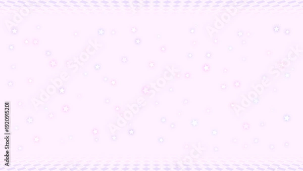 Obraz チェックの床と煌めく星の可愛い背景