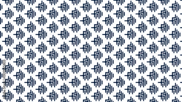 Obraz monochrome geometric line tile seamless pattern background vector design