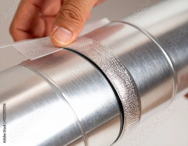 Obraz 銀色ダクトテープ補修作業