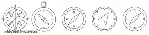 Fototapeta compass icon set.