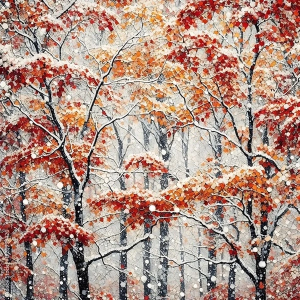 Fototapeta winter landscape with trees