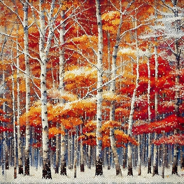 Fototapeta winter landscape with trees