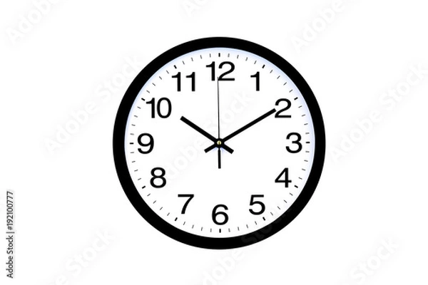 Fototapeta black and white wall clock