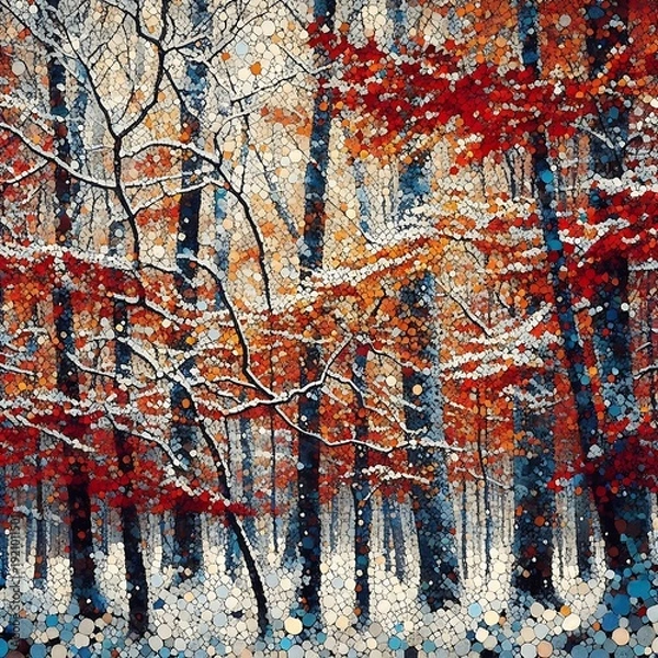 Fototapeta snow covered trees