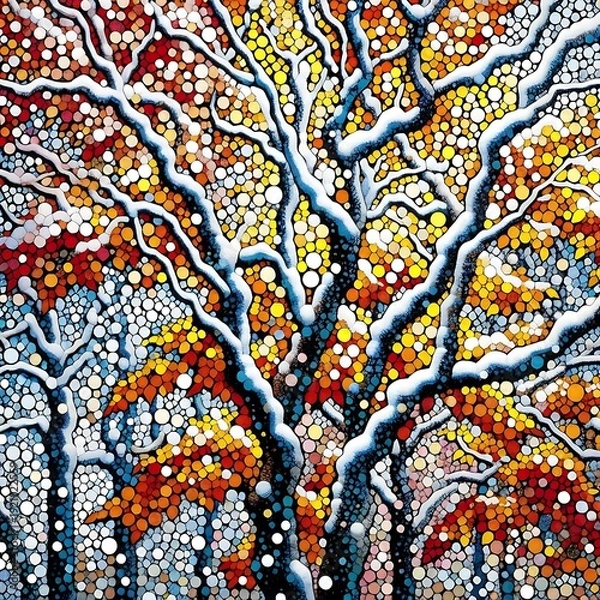 Fototapeta snow covered trees