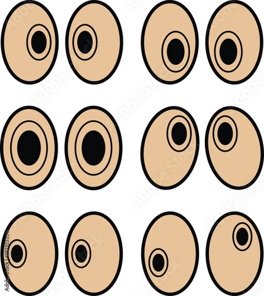 Obraz Cartoon Eye Expressions Vector Set Illustration.