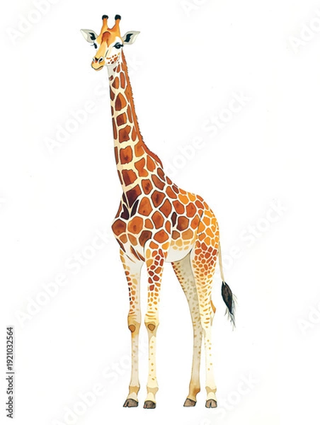 Obraz キリンの水彩イラスト