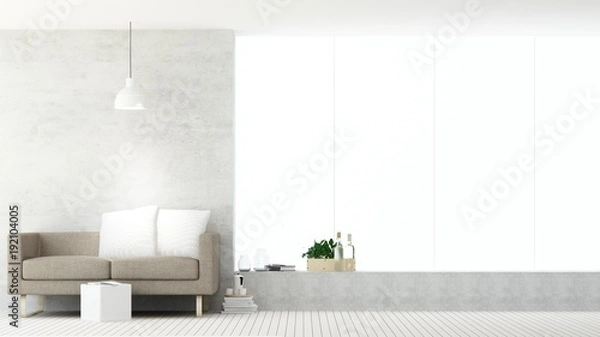 Fototapeta Relax space in condominium - 3d rendering