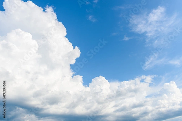 Fototapeta Beautiful cirrus clouds against the blue sky