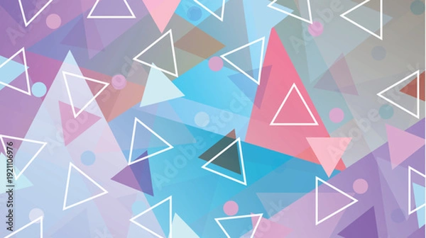 Obraz 抽象的　三角形　カラフル　模様　背景