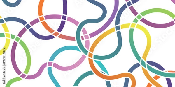 Obraz 曲線　カラフル　抽象的　模様　背景