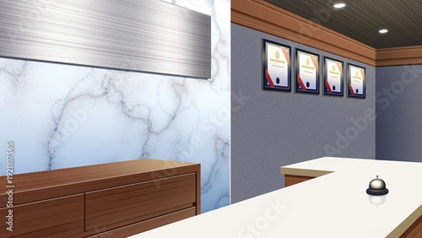 Obraz 大理石の壁の受付