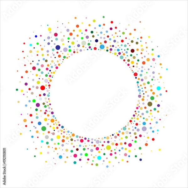 Obraz ベクター、カラフルな紙吹雪の丸型フレーム