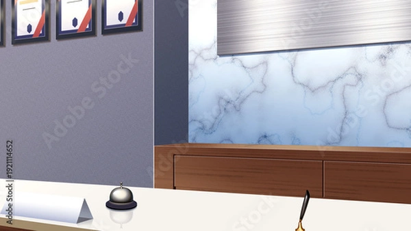 Obraz 大理石の壁の受付