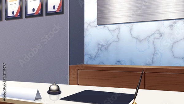 Obraz 大理石の壁の受付