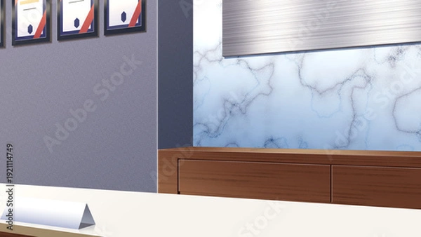 Obraz 大理石の壁の受付