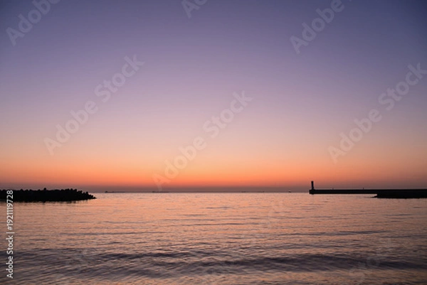 Obraz 四日市の海から昇る朝陽