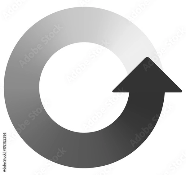 Obraz グレーグラデーションの循環矢印アイコン