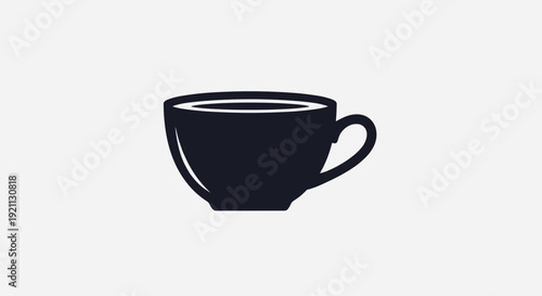 Obraz Simple Black Coffee Cup Illustration.