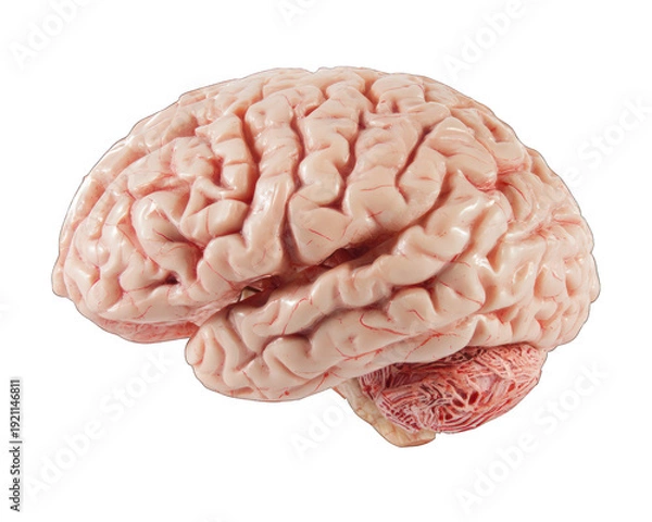 Obraz Human brain isolated on white background. Human brain anatomical model