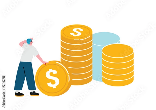 Obraz お金を稼ぐ男性