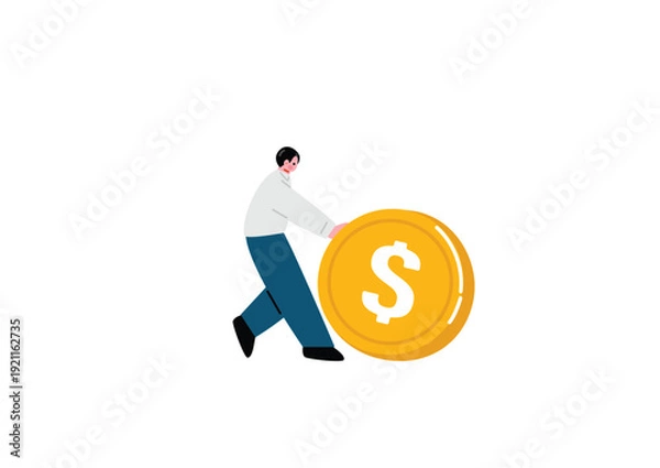 Fototapeta お金を稼ぐ男性