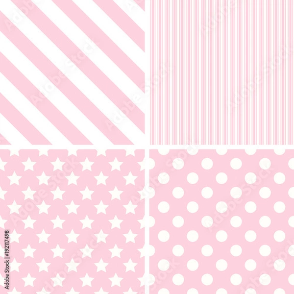 Fototapeta Pink patterns set.