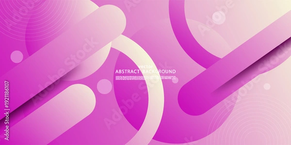 Obraz Abstract dynamic bright pink gradient illustration background with 3D appearance and simple circle pattern. Vector Eps10