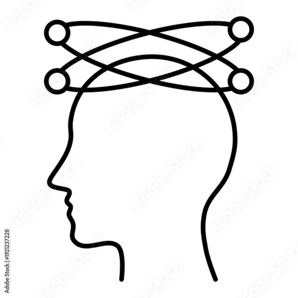 Obraz distraction line icon with editable stroke