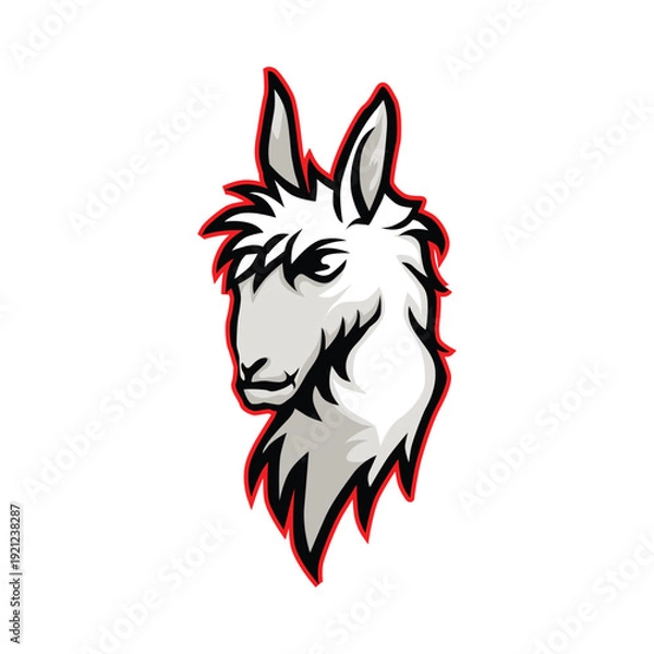 Obraz llama mascot with white background separately