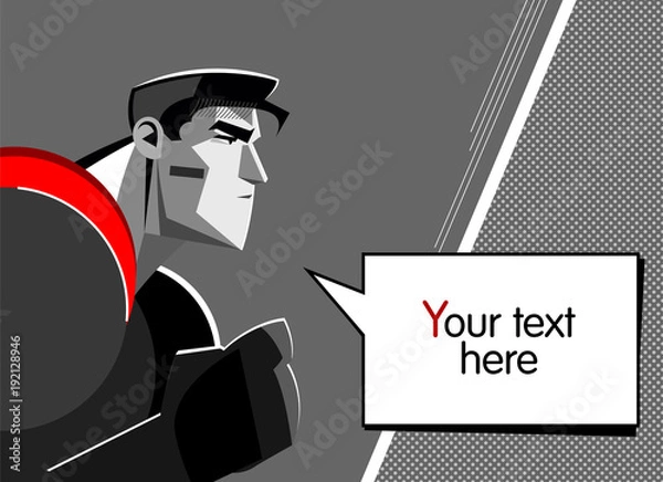 Obraz Superhero. Speech bubble. Pop-art comic background