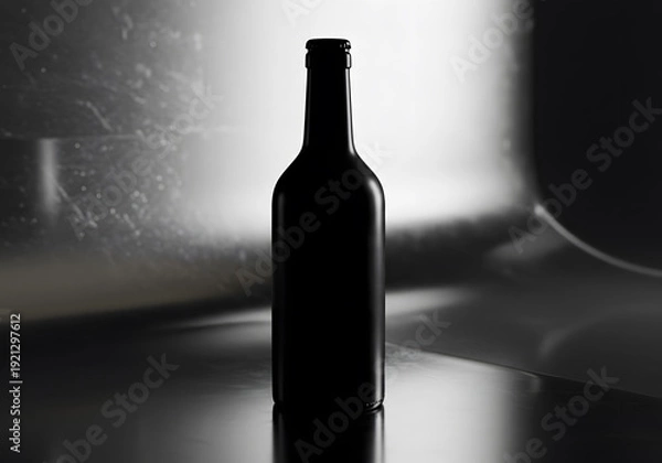 Obraz Dark wine bottle silhouette