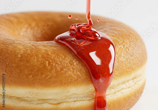 Obraz Glazed donut close up