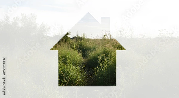 Obraz 負動産の風景：放置された土地と草むす家の記憶