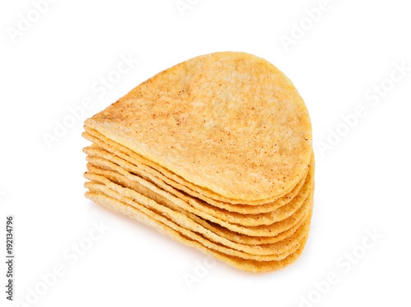 Obraz potato chips isolated on white background