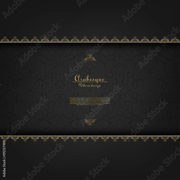 Obraz Arabesque vintage element classic gold background vector
