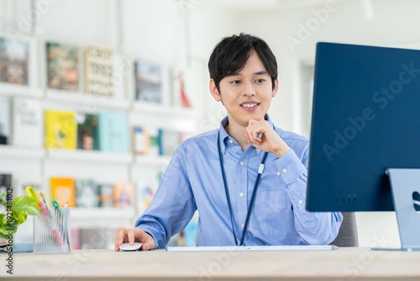 Obraz オフィスで働く若いエンジニア