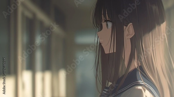 Obraz アニメ調の日本人美少女の様々なシーン_表情