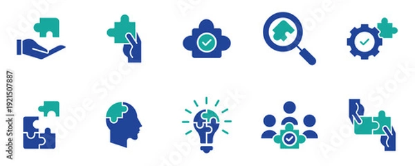 Obraz Startup and Brainstorming Line Icon Pack