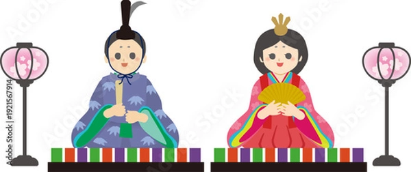Obraz 雛人形のベクターイラスト