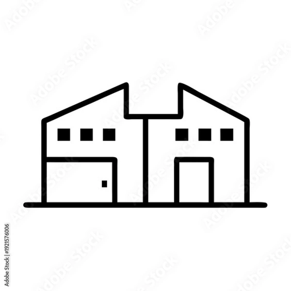 Obraz Modern building outline vector style